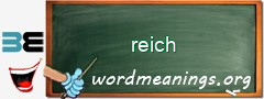 WordMeaning blackboard for reich